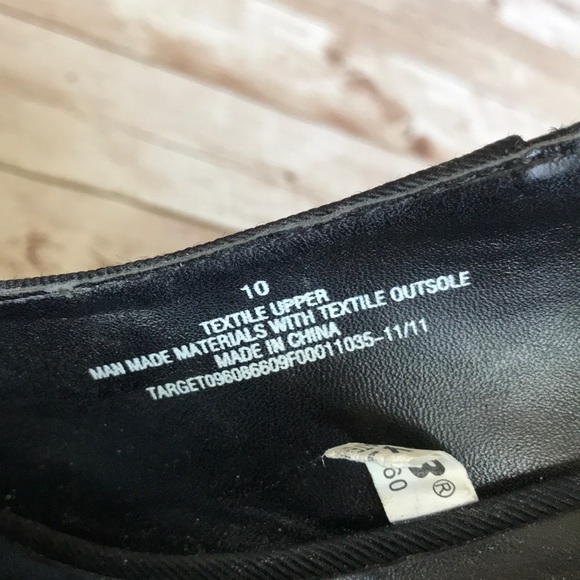 Mossimo Black Cork Open Toe Wedges Size 10 - Picture 8 of 8